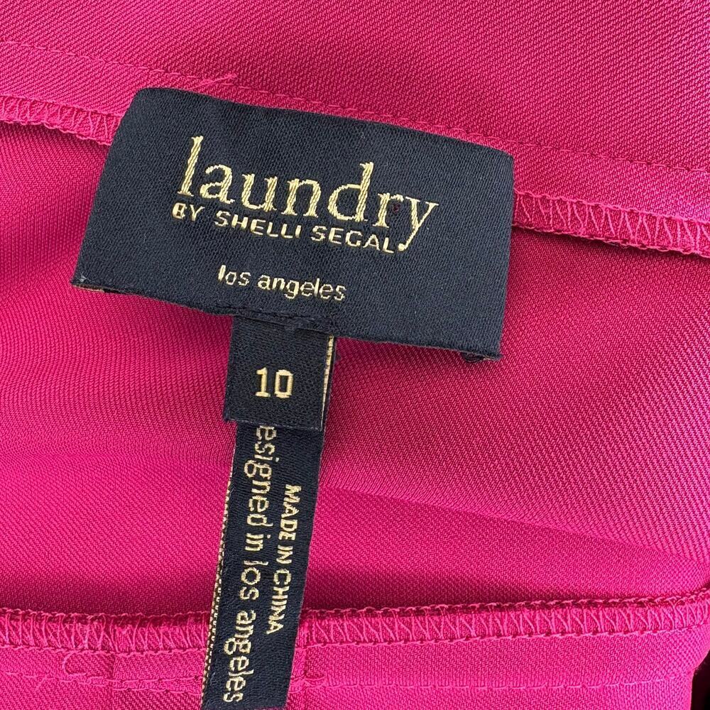 Laundry by Shelli Segal Pink Fuschia Retro Wedding Guest Shift Dress Sz 10 - Picture 4 of 5